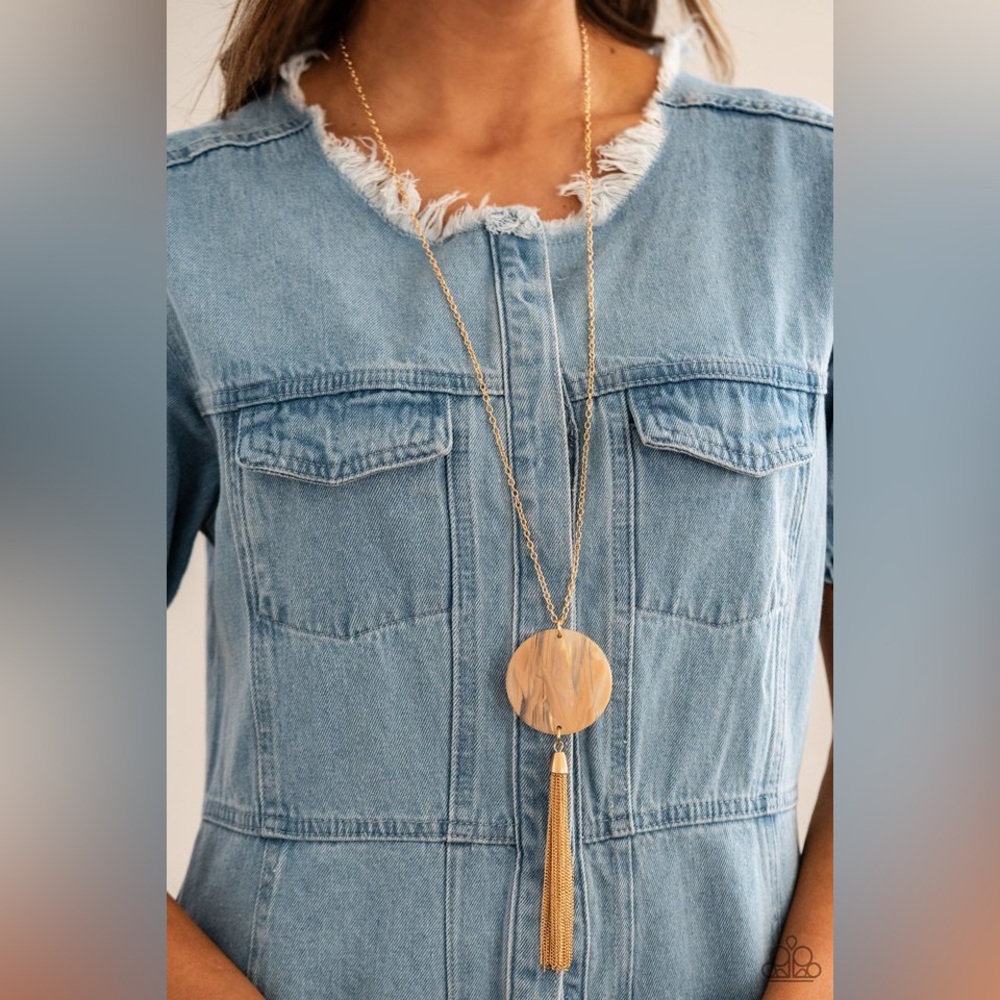 Paparazzi Gold and Orange Necklace